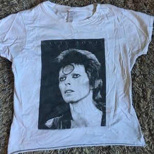 David Bowie distressed cropped tee